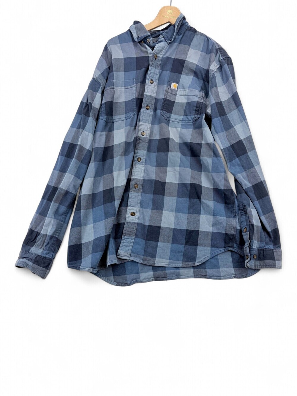 Carhartt Men's XL Tall Blue Plaid Button-Down Shirt